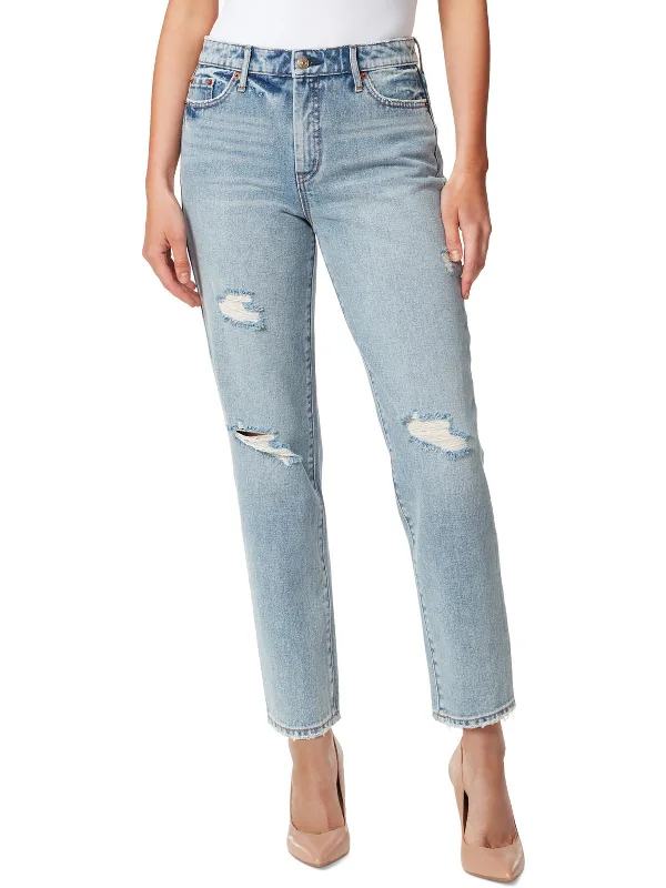 Must-Have Deals Inside!Womens High Rise Distressed Straight Leg Jeans