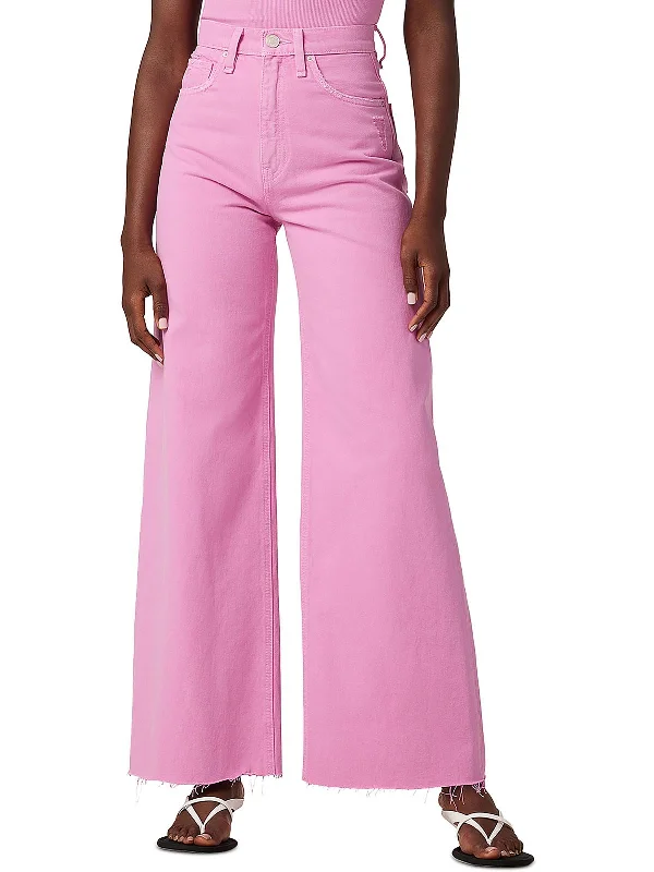 Great Deals, Just for You!Womens High Rise Raw Hem Wide Leg Jeans