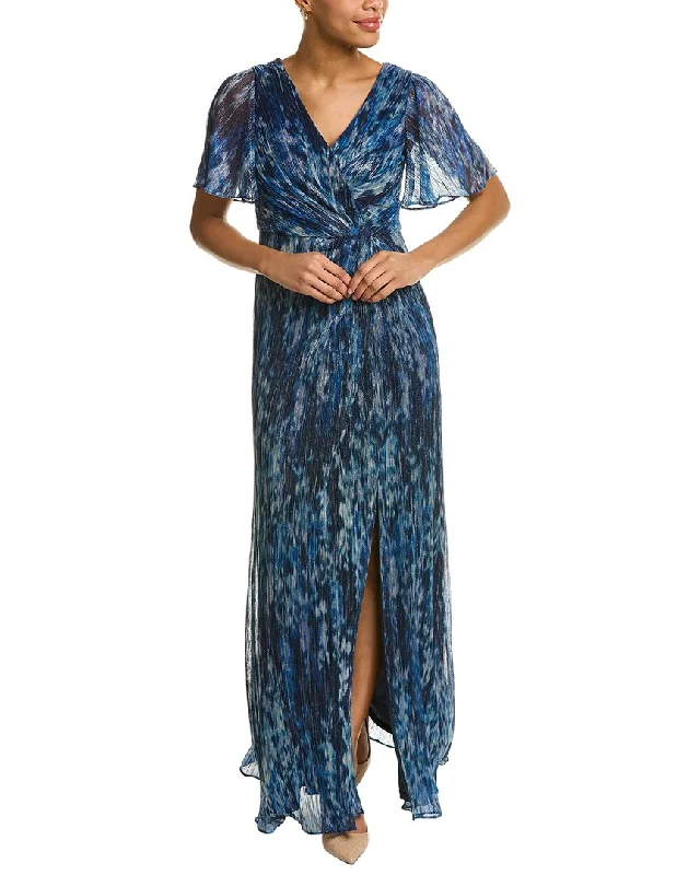 Incredible Savings Inside!Adrianna Papell Metallic Crinkled Mesh Gown