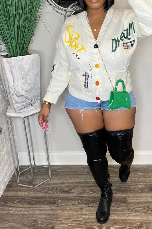 Savings You Can’t Ignore!Letter Cute Pocket Button Down Cardigan