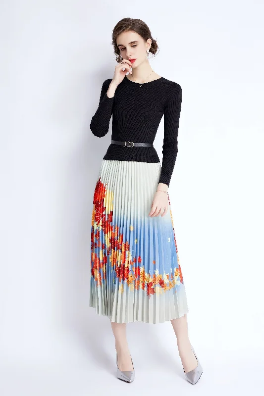 Today Only – Don’t Miss It!Multicolor Cocktail A-line Crewneck Long Sleeve Maxi Pleated Dress Today Only – Don’t Miss It!Multicolor Cocktail A-line Crewneck Long Sleeve Maxi Pleated Dress
