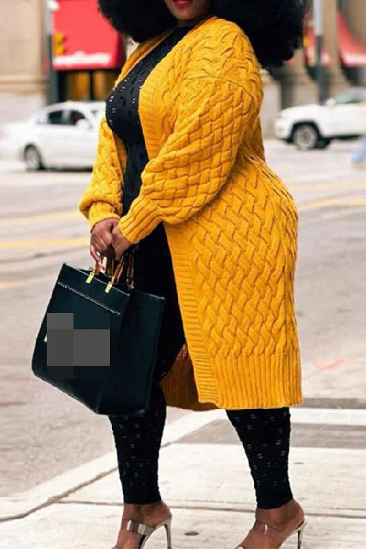 Bigger Savings, Better Shopping!Solid Color Simple Twist Knit Cardigan