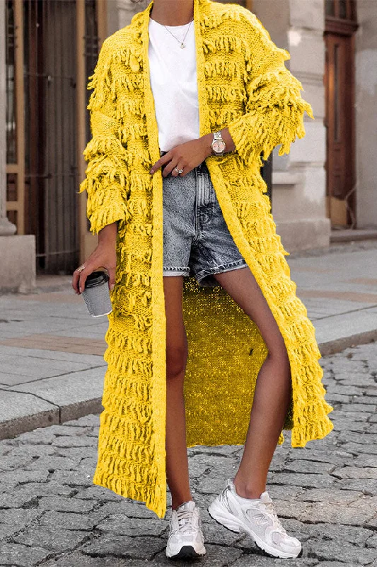 Hurry, Sale Ends Soon!Solid Color Unusual Tassel Cardigan