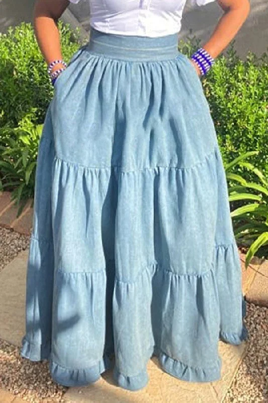 Incredible Savings Inside!Solid Color Urban Tiered Ruffle Skirt