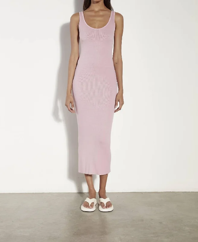Exclusive Savings This Week!Stretch Silk Knit Maxi Tank Dress In Cherry Blossom