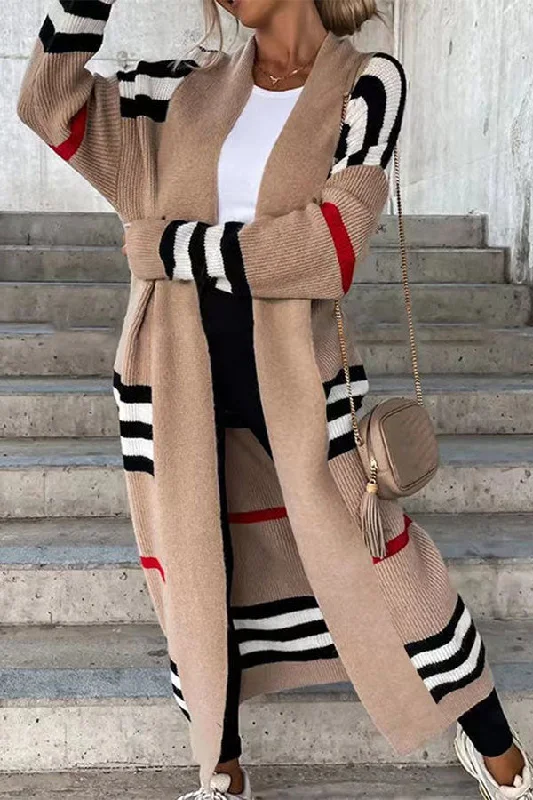 Best Price of the Season!Striped Patchwork Feminine Knitted Cardigan