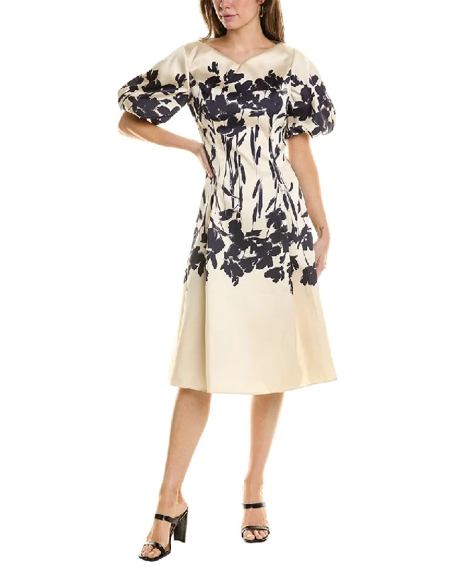 Buy One, Get One Free!Teri Jon by Rickie Freeman Border Print Mikado Fit A-Line Dress