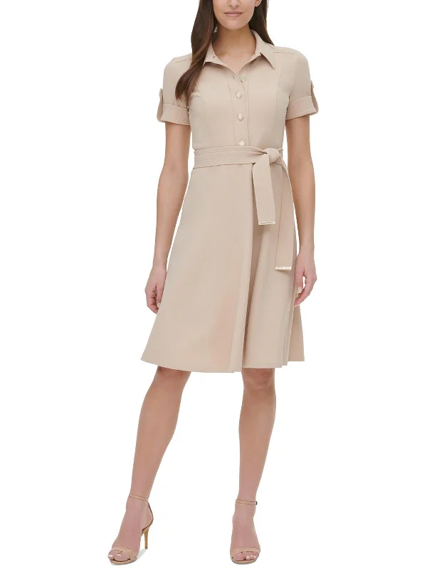 Best Price of the Season!Womens Belted Collar Shirtdress