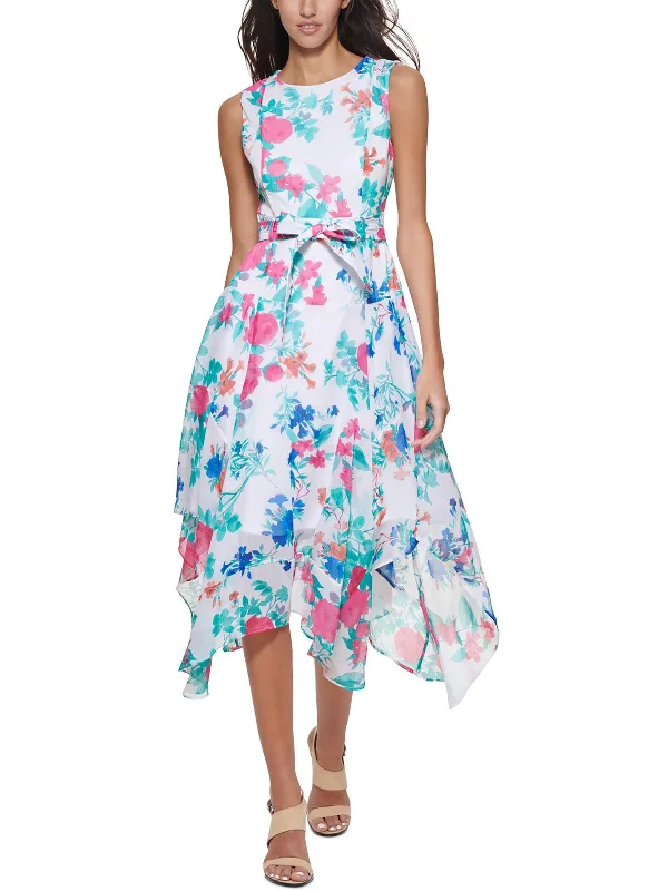 Act Fast – Limited Time Savings!Womens Floral Print Midi Fit & Flare Dress