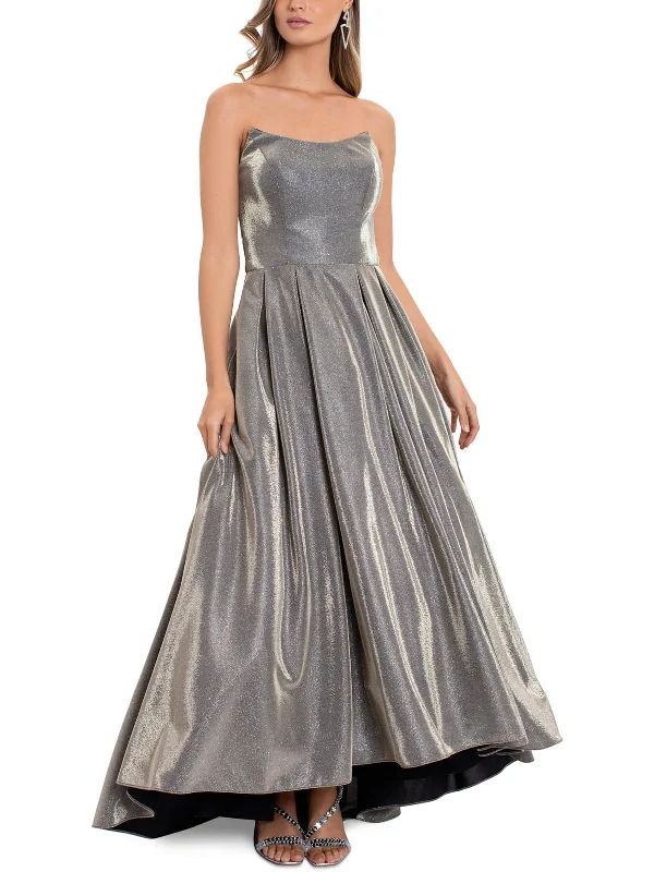 Get the Best for Less!Womens Metallic Hi-Low Evening Dress