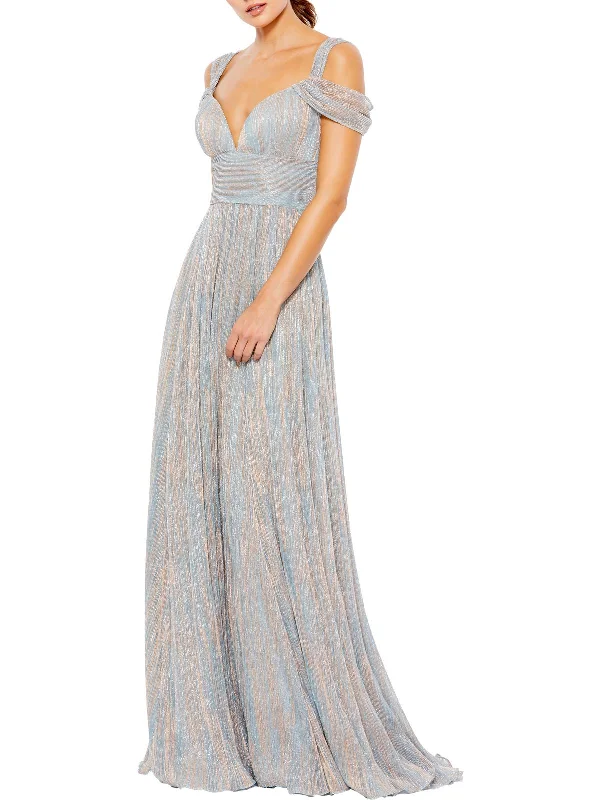 Snag the Best Prices Now!Womens Metallic Maxi Evening Dress