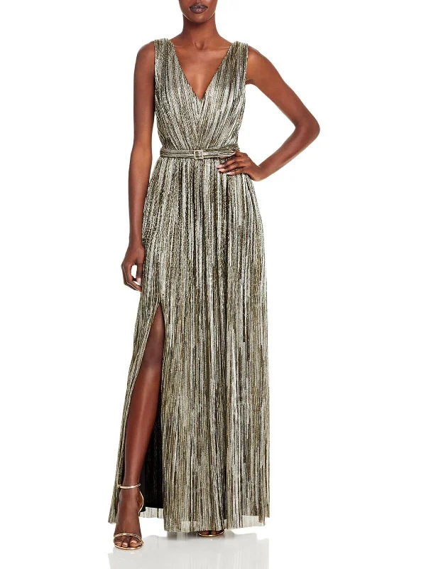 Your Shopping Wish, Our Discount Command!Womens Metallic Sleeveless Evening Dress