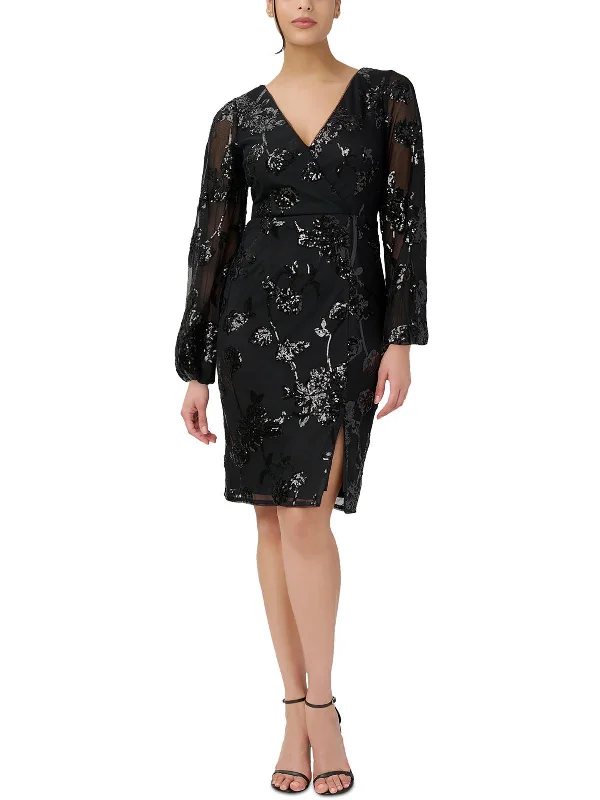 Get the Best for Less!Womens Sequined Knee-Length Cocktail and Party Dress