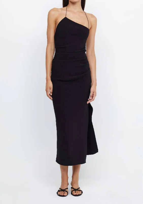 Score Big Savings Today!Andy Asymmetrical Midi Dress In Black