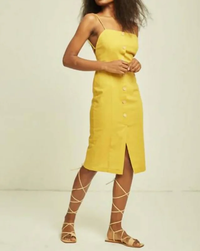 Seasonal Sale – Shop Now!Ariana Midi Dress In Yellow