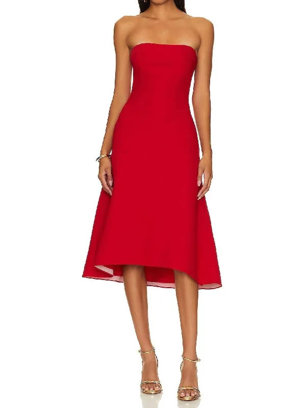 Get More, Spend Less – Shop Now!Basia Midi Dress In Scarlet