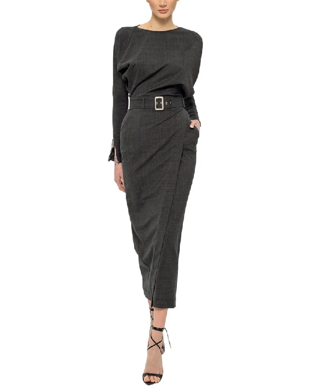 Amazing Prices You Can’t Resist!BGL Wool-Blend Midi Dress