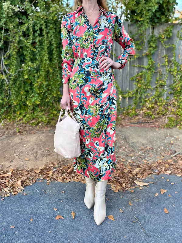 Upgrade for Less!Edna Printed Midi Dress In Multi