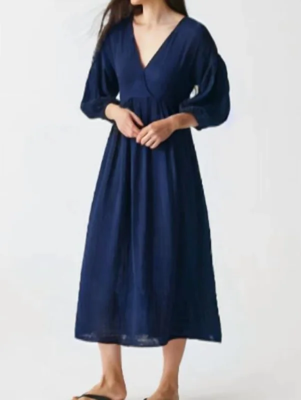 Your Exclusive Offer Awaits!Empire Waist Midi Dress In Navy