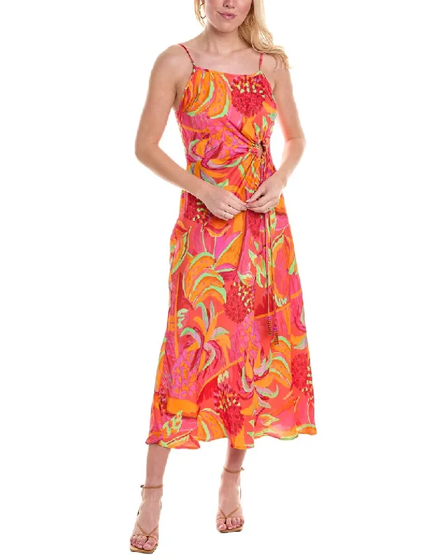 Get Ready to Save!FARM Rio Fruit Brush Cutout Midi Dress