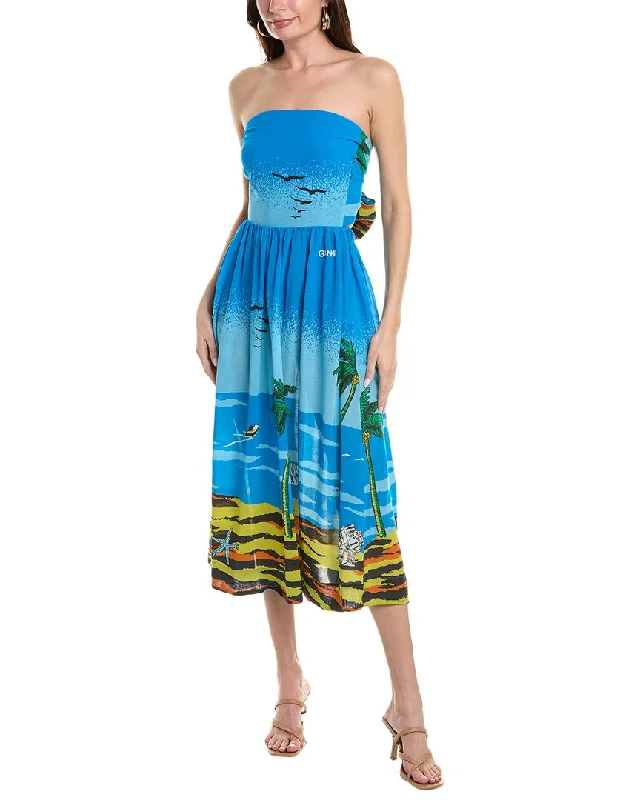 Exclusive Savings This Week!GANNI Light Tie-Band Multifunctional Midi Dress