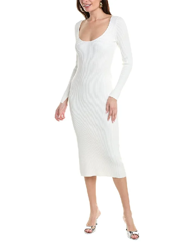 Unbeatable Prices!GANNI Low Round Neck Slim Midi Dress