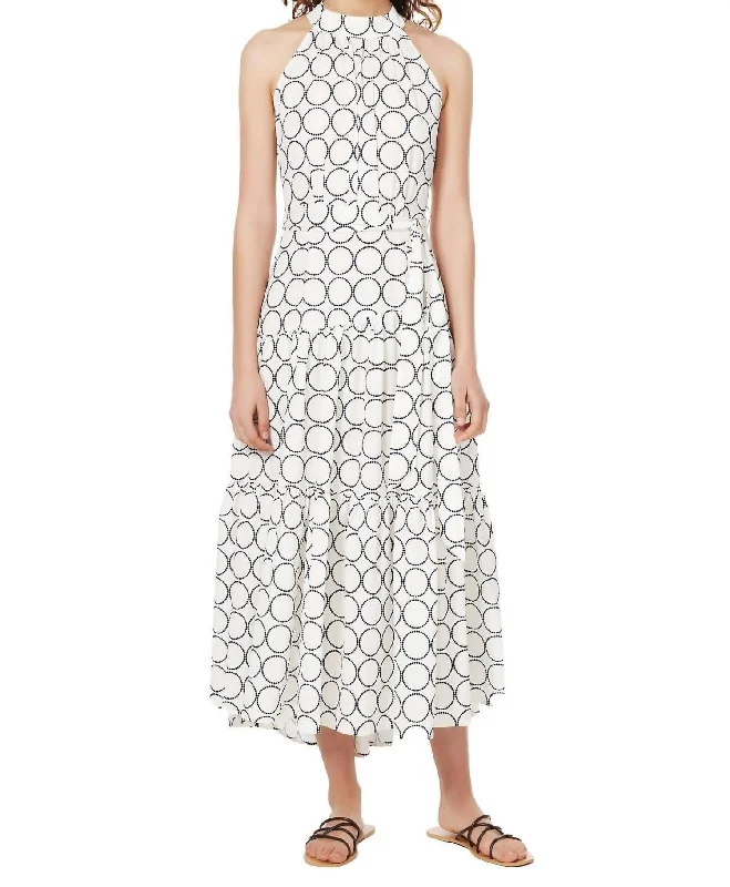 New Discounts Just Dropped!Gretta Midi Dress In Ivory Circles