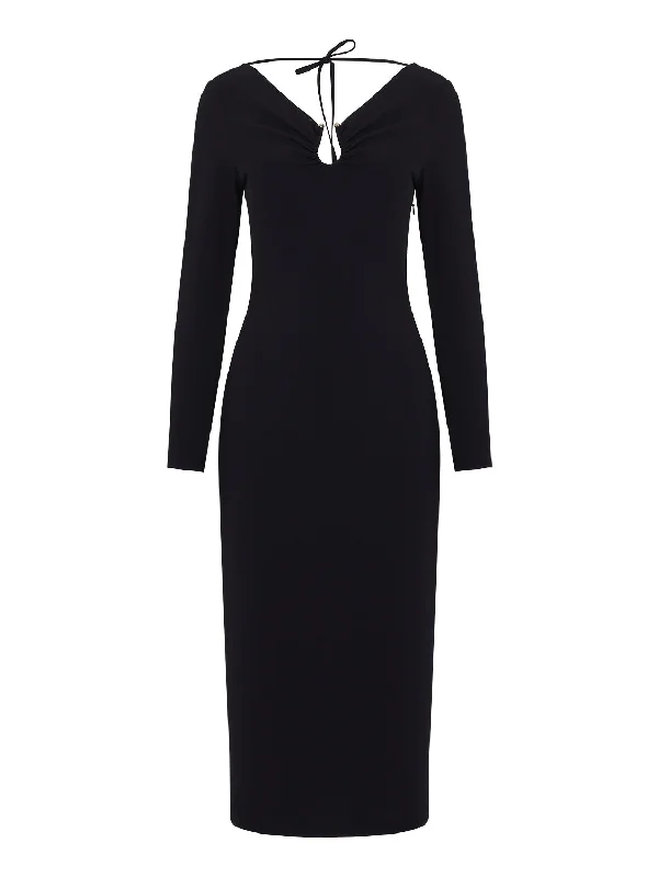Shop the Hottest Deals!Horseshoe Cut Out Midi Dress