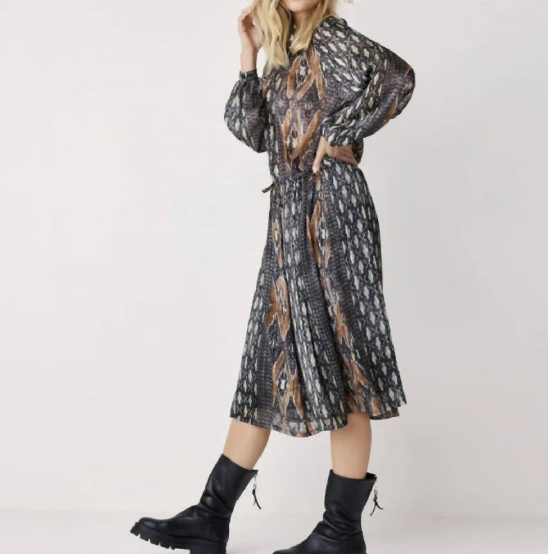 Score Huge Discounts Today!Ikat Mix Midi Dress In Multicolor