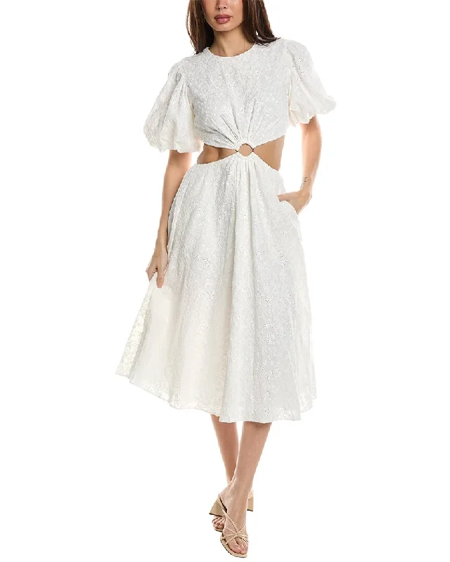 Price Drop Alert!Jason Wu Puff Sleeve Cutout Midi Dress
