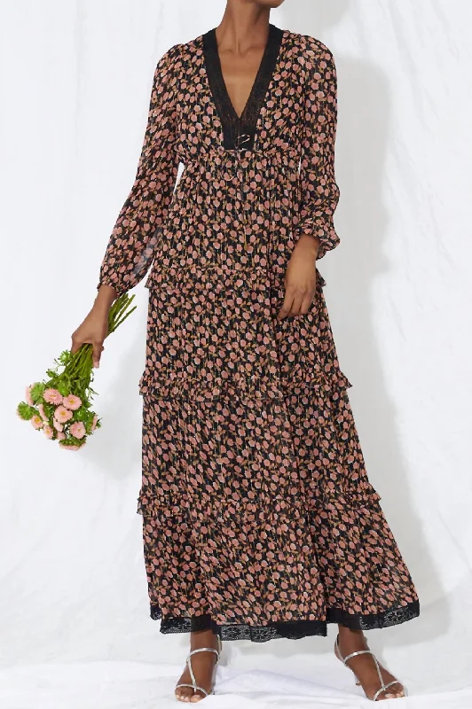 Your Chance to Save is Now!Lynda Midi Dress In Ditsy Floral