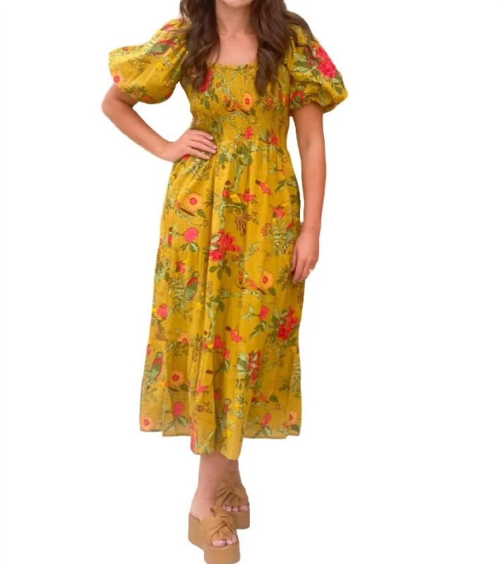 Mega Sale Happening Now!Mae Midi Dress In Tropical Bird
