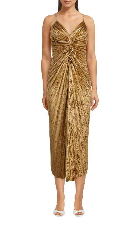 One Click Away from Big Savings!Marylin Midi Dress In Gold