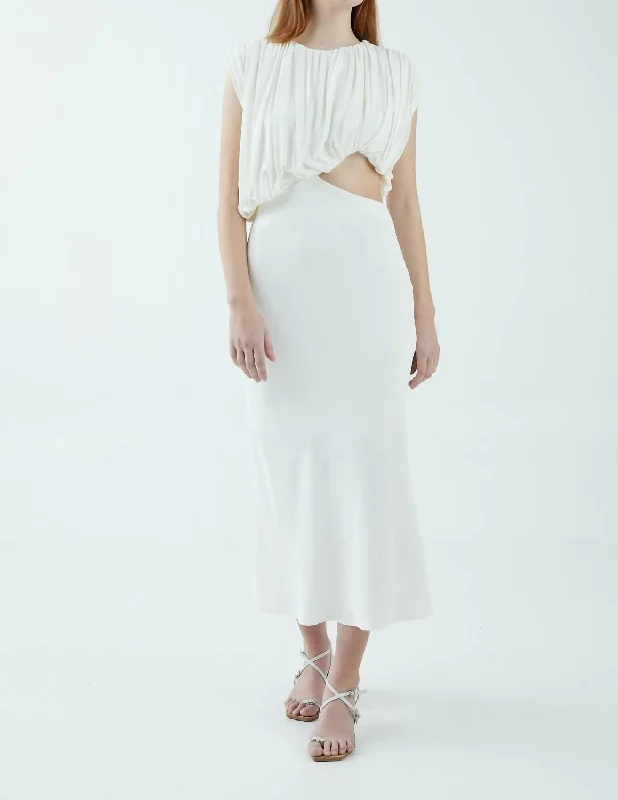 Your Favorite Sale is Back!Overflow Drape Midi Dress In Cream
