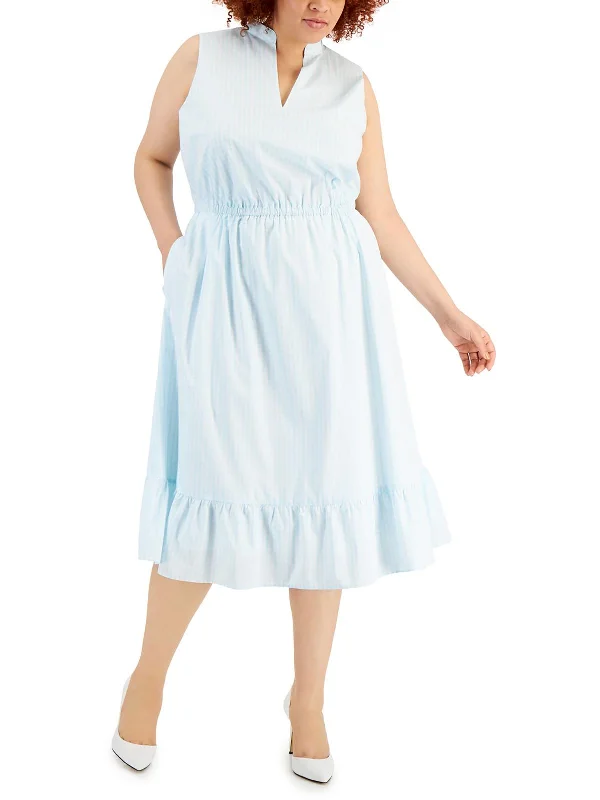 Great Deals, Just for You!Plus Womens Gingham Midi Midi Dress