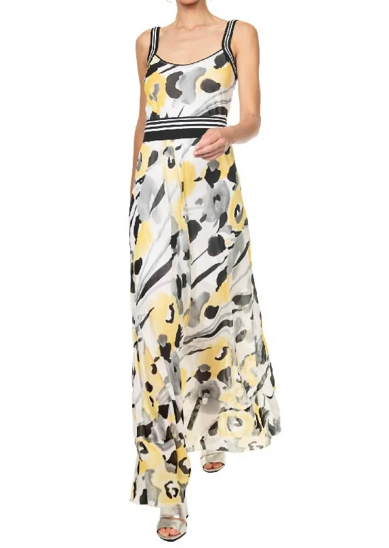Find the Best Deals Here!Print Midi Dress In Yellow Floral