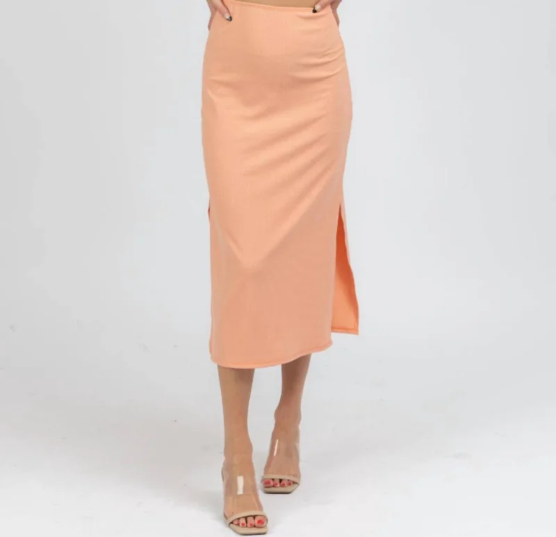 Shop Early, Save Big!Ribbed Cutout Midi Dress In Cantaloupe