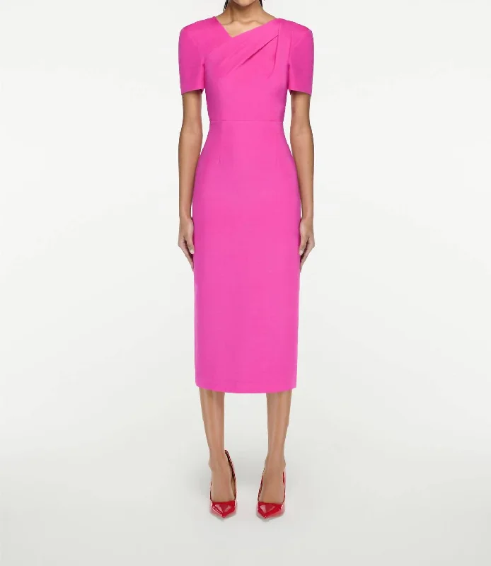 Sale Alert – Get Ready to Shop!Short Sleeve Midi Dress In Pink