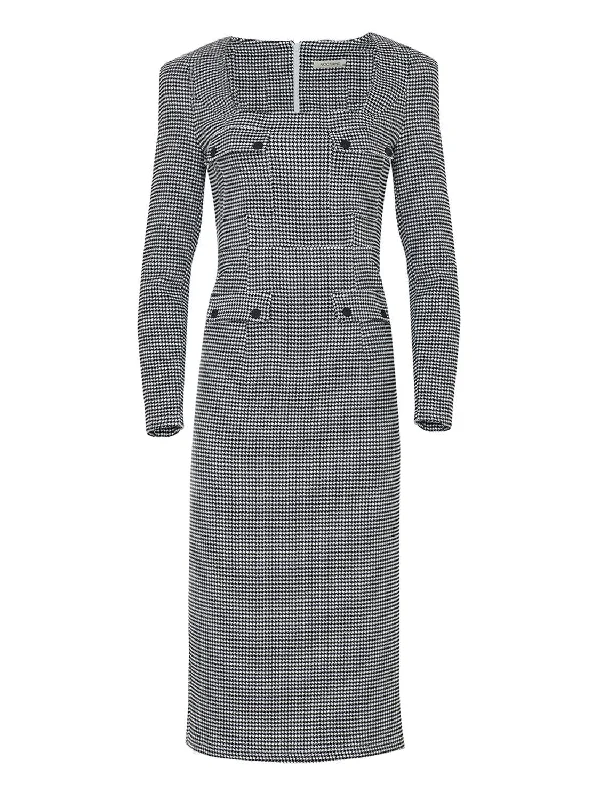 Unmissable Offers Await!Shoulder Pad Midi Dress