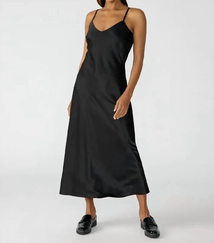 Grab Yours Before It’s Too Late!Slip Midi Dress In Black