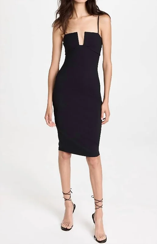 The Best Offers Are Here!Square Wire String Midi Dress In Black