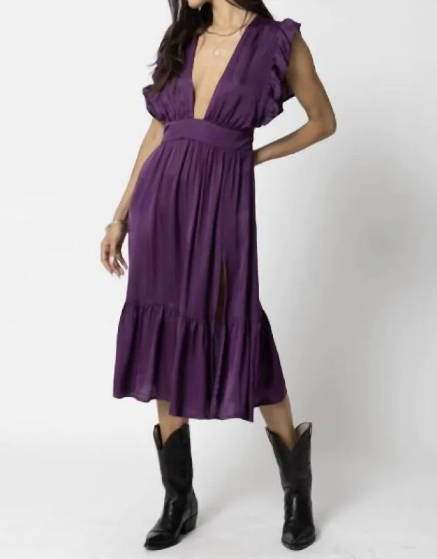 Get the Best for Less!The Jessie Midi Dress In Deep Purple