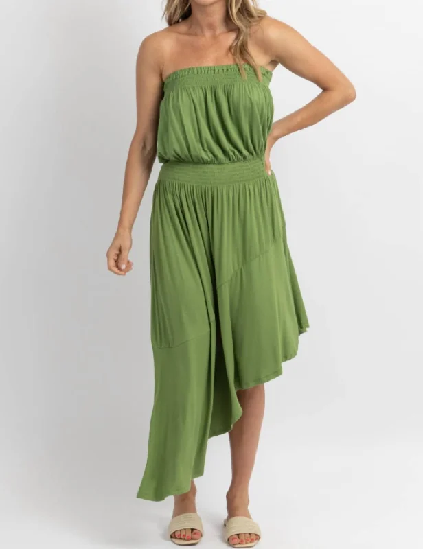 Savings You Can’t Ignore!Willow Ayanna Asymmetric Midi Dress In Green