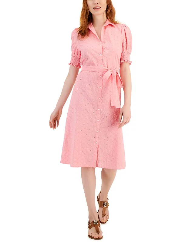 Biggest Sale of the Season!Womens Button Down Midi Midi Dress
