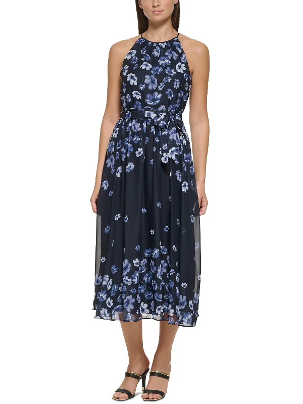 Your Favorite Items on Sale Now!Womens Chiffon Floral Midi Dress