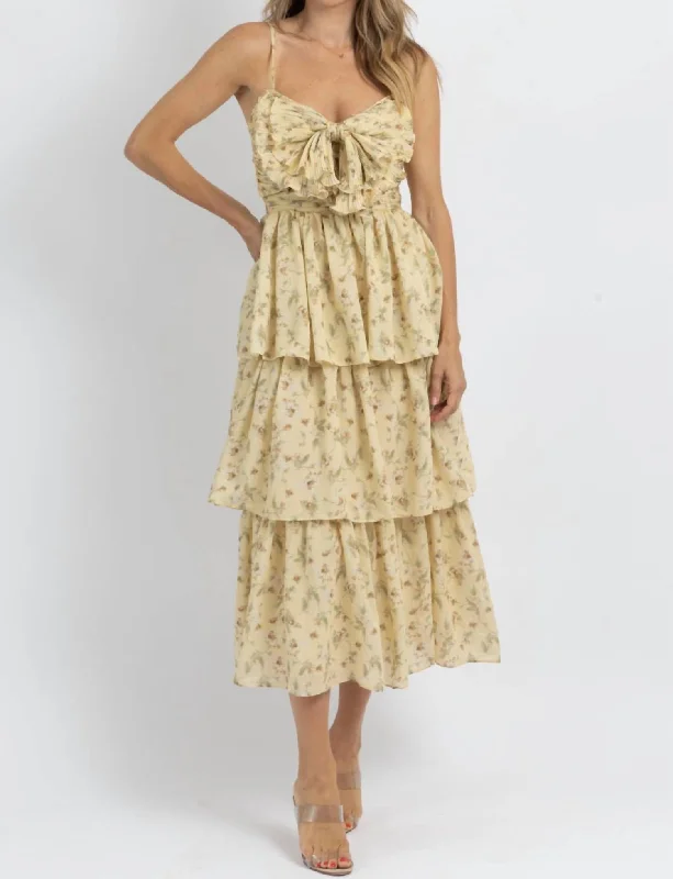 Sale Alert – Get Ready to Shop!Yours Truly Tiered Midi Dress In Yellow