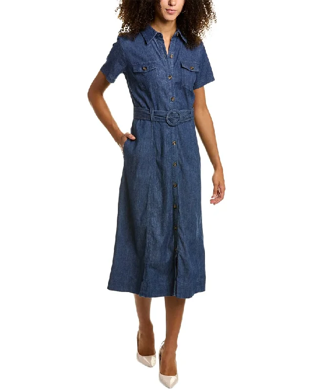 Your Favorite Sale is Back!Anne Klein Stretch Denim Belted Midi Dress