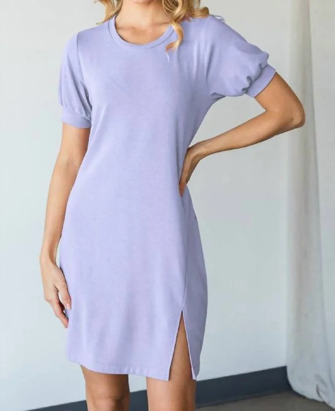 Your Dream Deal is Here!April Puff Sleeve Mini Dress In Lavender