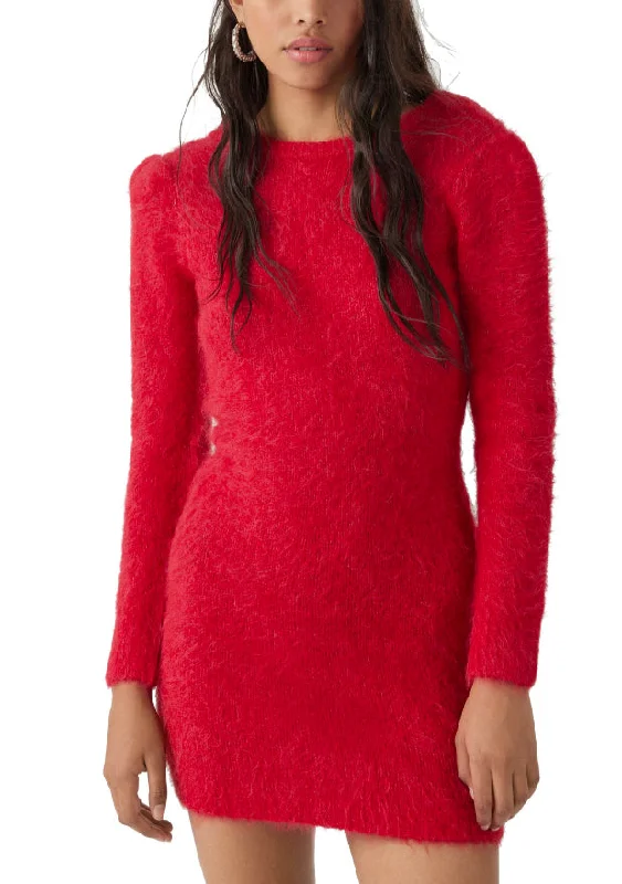 Get It Before It’s Gone!Ba&sh Women's Red Tunisia Alpaca Sweater Mini Dress