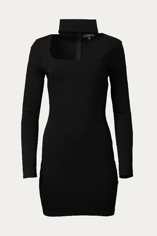 Your Favorite Sale is Back!Cutout Crepe Mini Dress In Black
